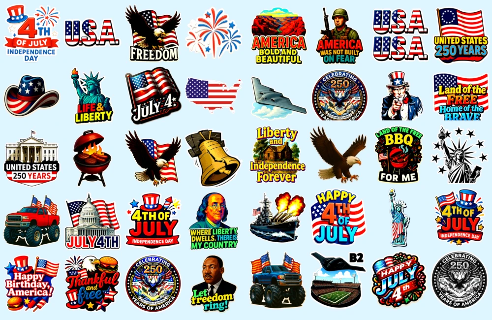 July 4th Stickers